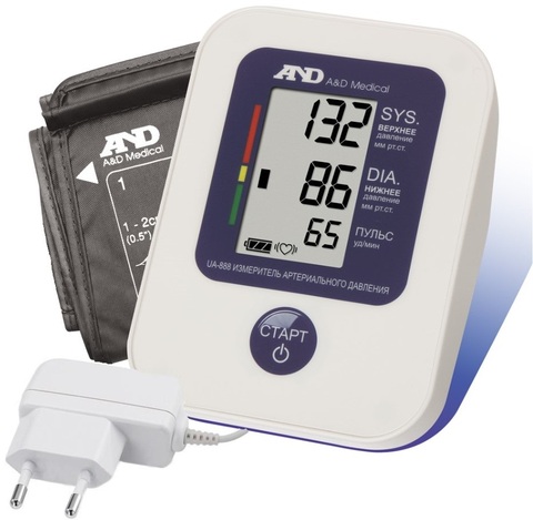 Sphygmomanometer and ua-888eac, standard cuff 23-32 cm, arrhythmia, AC adapter and memory on 30 measurement ► Photo 1/3