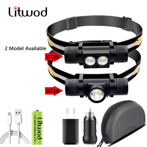 XM-L2 U3 Led Headlamp USB Rechargeable Headlight Power 18650 Battery Head Flashlight Lamp Torch Waterproof for Camping Hunting ► Photo 1/6