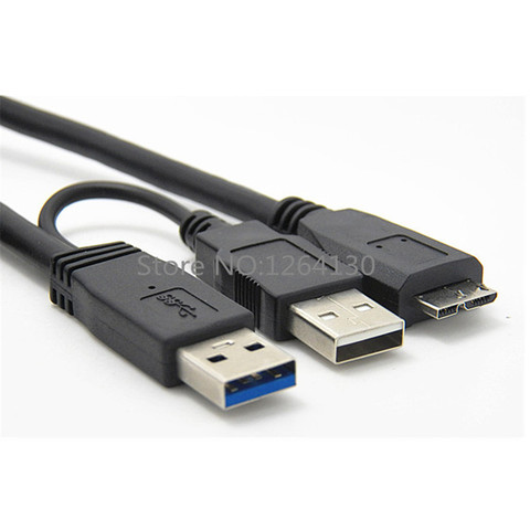 USB 3.0 to Micro B Dual Power Y Shape 2 X Type A to Micro B Super Speed Cable External Hard Drives Extension Wire Connector 0.5m ► Photo 1/4
