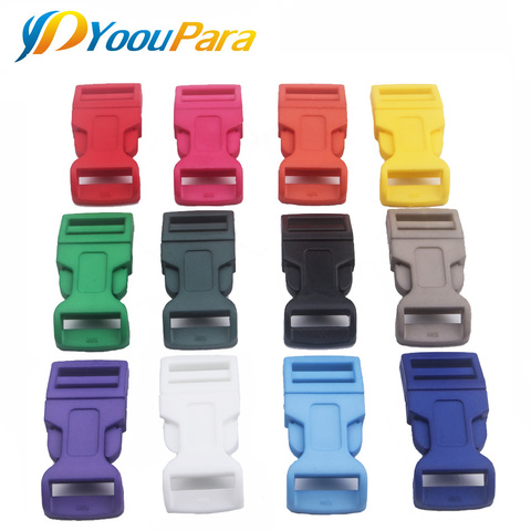 10pcs/pack 15mm Plastic Clasps Contoured Side Release Buckles For Paracord Bracelet Backpacks shoes Bags Cat Dog Collar Decor ► Photo 1/3