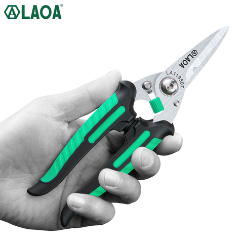 LAOA Multifunctional Scissors Made in Taiwan With safety Lock Stainless Shears Cutting Leather Wire cutters Household scissors ► Photo 1/5