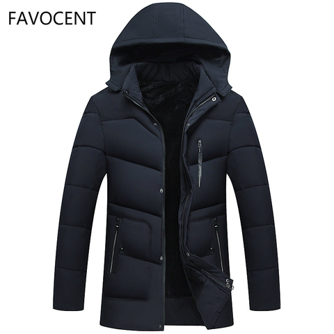 FAVOCENT Good Quality Men Jacket Super Warm Thick Mens Winter Parkas Long Coats with Hood for Leisure Men Parka Plus Size 5XL ► Photo 1/6