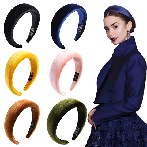 Fashion Padded Headbands for Women Wide Bezel Hairbands Thick Velvet Hair Hoop Girls Sponge Non-slip Hairband Hair Accessories ► Photo 1/6