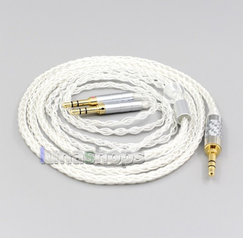 LN006567 2.5mm 4.4mm XLR 8 Core Silver Plated OCC Earphone Cable For Hifiman arya Sundara Ananda HE1000se HE6se he400 3.5mm pin ► Photo 1/6