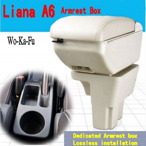 For Liana A6 armrest box central Store Aerio content box with cup holder ashtray decoration products With USB interface ► Photo 1/6