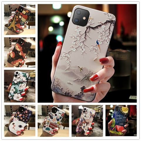 3D Relief Phone Case For Google Pixel 4A 5G case Floral Silicon Cover For Google Pixel 4A 5G 3A XL 2 3 XL 2XL Case Fundas Coque ► Photo 1/6