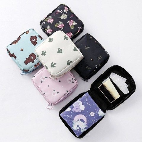 Girls Tampon Holder Organizer Women Napkin Cosmetic Bags Coin Purse Ladies Makeup Bag Tampon Storage Bags Sanitary Pad Pouch ► Photo 1/6