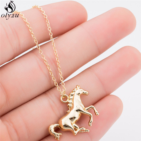 Oly2u Personalize Racing Horse Pendant Necklace for Women Cute Animal Necklaces Men Jewelry Accessories Best Birthday Gift ► Photo 1/6
