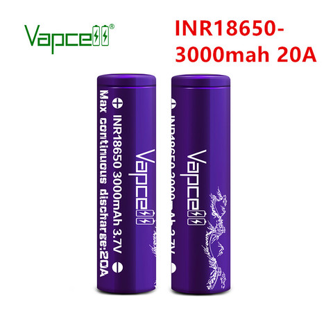 Free shipping Vapcell 18650 lithium ion battery 3000mah 18650 20A 3.7v li-ion chargable battery vape cell ► Photo 1/6