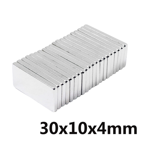 2~100PCS 30x10x4 block Powerful N35 Magnets 30mmX10mm Super Sheet Permanent Magnetic 30x10x4 mm Strong Neodymium Magnet 30*10*3 ► Photo 1/4