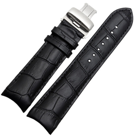 For Tisot Couturier T035 Watch Band Steel Buckle Strap Wrist Bracelet Black Curved End Genuine Leather Watchband 22mm 23mm 24mm ► Photo 1/6