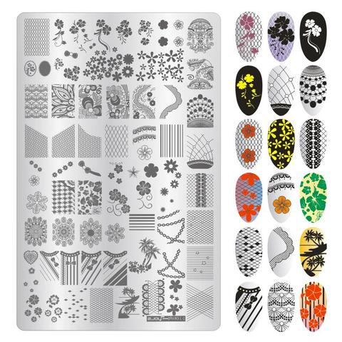 1PC 14.5*9.5cm Plus Nail Stamping Plates Stainless Steel Image Nail Stamp Template Plates Stamping Plate Polish Stencil Zjoy ► Photo 1/5