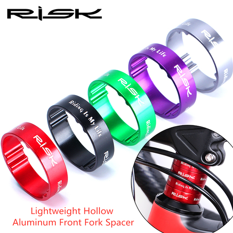 RISK 5/10mm Adjustment Aluminum Alloy Bike Bicycle Fork Washer Stem Headset Spacers Raise Handlebar Ring Cycling Accessory ► Photo 1/5