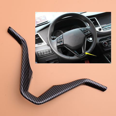 Carbon Fiber Style Steering Wheel Cover Trim Interior Mouldings Strip Decoration fit for Hyundai Tucson 2016 2017 2022 ► Photo 1/4