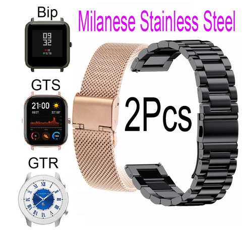 Price History Review On Milanese Stainless Steel Strap For Xiaomi Huami Amazfit Bip S Lite Gts Gtr 2 47mm 42mm Bracelet Band mm 22mm Replace Watchband Aliexpress Seller For