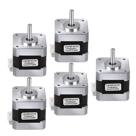 5 PCS (17HS4401) Nema 17 Stepper Motor 4-lead 1.8 Deg 40N.cm Holding Torque 1.7A 42 Motor for 3D Printer Hobby CNC Router XYZ ► Photo 1/6