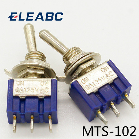 5pcs/lot Mini MTS-102 3-Pin G107 SPDT ON-ON 6A 125V 3A250VAC Toggle Switches Good Quality ► Photo 1/4