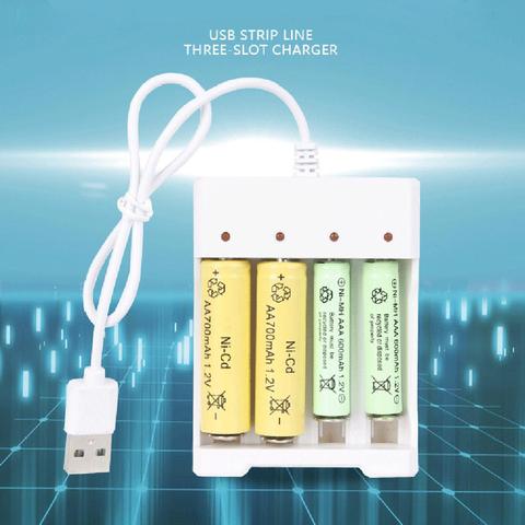 AAA 2/3/4 USB Slots Battery Charger Fast Charging Short Circuit Protection AAA and AA Rechargeable Battery Station High Quality ► Photo 1/6