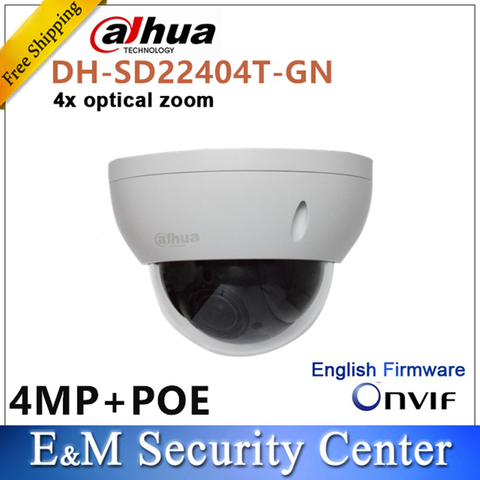 Original dahua english SD22404T-GN with logo CCTV IP 4MP Network Mini PTZ IP Dome 4x optical zoom SD22404T-GN POE Camera ► Photo 1/1