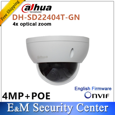 Original dahua english SD22404T-GN with logo CCTV IP 4MP Network Mini PTZ IP Dome 4x optical zoom SD22404T-GN POE Camera ► Photo 1/1