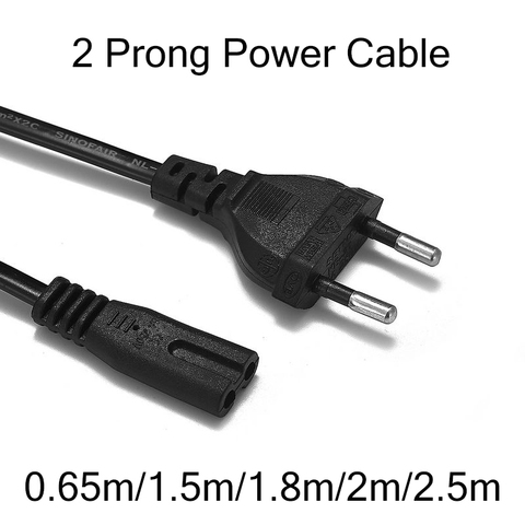 2 Pin Prong EU Cable Power Supply Cord Console Cord C7 Cable Figure 8 Power Cable For Samsung Power Supply XBOX PS4 Laptop ► Photo 1/6