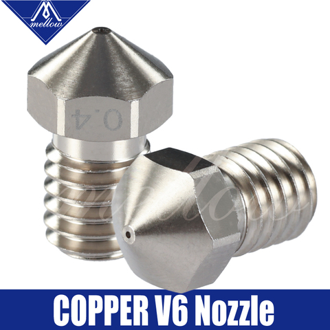 Mellow Top NF-v6 Plated Copper Nozzle Durable Reduce Stick For 3D Printer Hotend Nozzles For M6 E3d V6 Hotend BLV Mgn Cube ► Photo 1/6