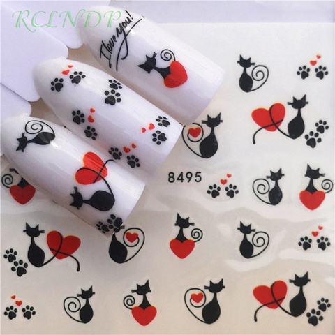 Nail sticker art decoration slider Cat Fox Owl dog adhesive Water Transfer decals manicure lacquer accessoires polish foil ► Photo 1/4