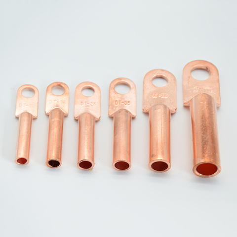 1pc Cable Connector Crimping Type Copper Terminals copper cable terminal Tube DT-10 DT-16 DT-25 DT-35 DT-50 DT-70 mm2 ► Photo 1/4