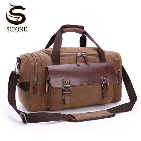 High Quality Men Canvas Travel Luggage Bag Large Capacity Shoulder Handbag Crossbody Travel Duffel Bags Women Duffle Handbag ► Photo 1/6