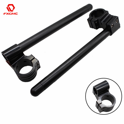 Black 31 33 35 36 37 41 43 45 48 50 51 52 53 54mm Motorcycle Handlebar Rised Riser Clipon Clip On Clip-ons Fork Handle Bar Clamp ► Photo 1/5