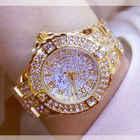 Women Watches Diamond Gold Watch Ladies Wrist Watches Luxury Brand Rhinestone Women's Bracelet Watches Female Relogio Feminino ► Photo 1/6