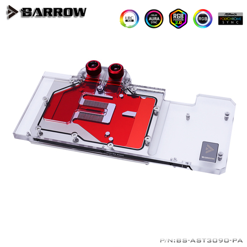 Barrow Full coverage GPU water block for VGA ASUS TUF 3090 5V ARGB 3PIN Motherboard AURA SYNC BS-AST3090-PA ► Photo 1/5