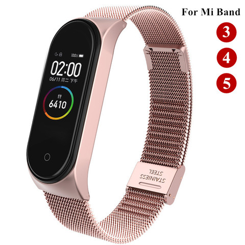 Strap For Xiaomi Mi Band 3 4 5 Wrist Metal Bracelet Screwless Stainless Steel MIband for Mi Band 4 3 5 Strap Wristbands Pulseira ► Photo 1/6