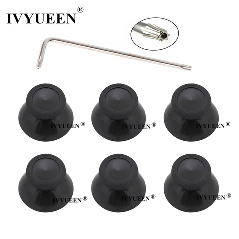 IVYUEEN 6 Pcs Black 3d Analog Joystick Stick for XBox One X Elite S Slim Controller Analogue Thumbsticks Caps Mushroom with Tool ► Photo 1/6