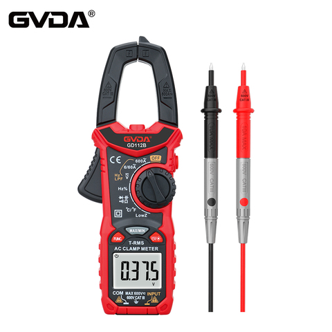 GVDA AC DC Digital Clamp Meter NCV Multimeter 6000 Count  True RMS High Precision Capacitance Ohm Hz Temperature  Voltage Tester ► Photo 1/6