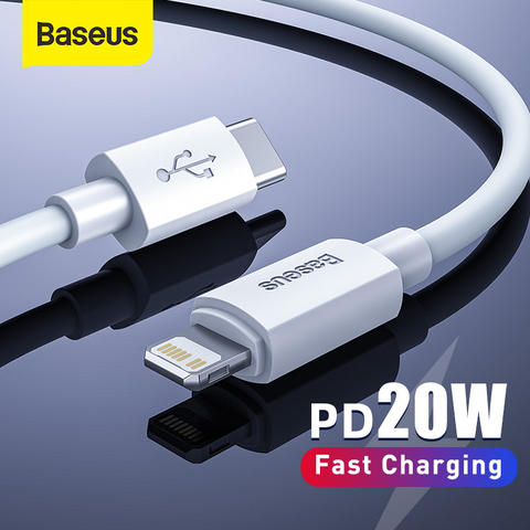 Baseus USB C Cable for iPhone 12 11 20W PD Fast Charge USB C to Lighting Cable for iPhone 8 Xr Charger Data USB Type C Cable ► Photo 1/6