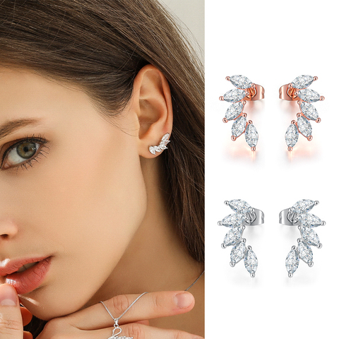 ZHOUYANG Earrings For Women 31 Hot Sale Korean style  Cubic Zirconia Rose Gold / Silver Color Young Girl Fashion Jewelry KC164 ► Photo 1/6