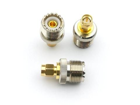 20PCS copper  UHF female SO239 jack to SMA male plug RF ADAPTER ► Photo 1/5