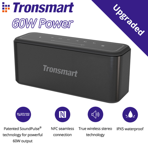 60W Power Tronsmart Mega Pro Bluetooth 5.0 Speaker Portable Speaker Enhanced Bass TWS Column with NFC, IPX5, 10400mAh battery ► Photo 1/6