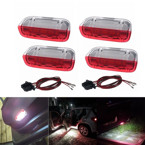 4Pcs/Set Car 18LED Door Warning Light Lamps Cable Wire For Jetta MK5 MK6 Tiguan Touareg  CC Passat Scirocco EOS Golf 5 6 7 ► Photo 1/6