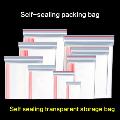 Self-sealing pocket small zipper lock plastic bag can be repeatedly closed transparent storage fresh-keeping packaging bag thick ► Photo 1/6