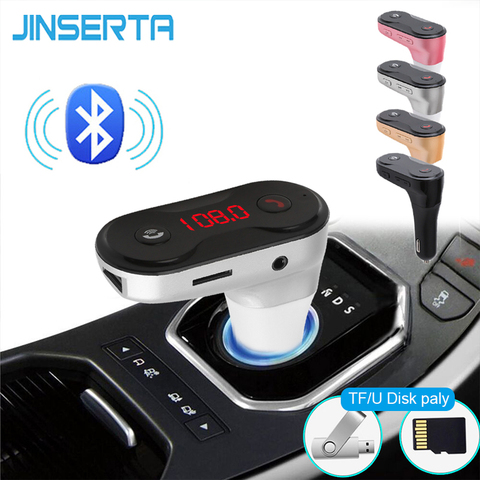 JINSERTAR Wireless FM Transmitter Modulator Bluetooth Car Kit Charger AUX HandsFree Music Mini TF U Disk MP3 Player Car Styling ► Photo 1/6