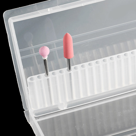 20 Slots Storage Box Plastic Display For Nail Drill Bit Files Acrylic Clear Holder Electric Machine Burrs Manicure Accessory ► Photo 1/5