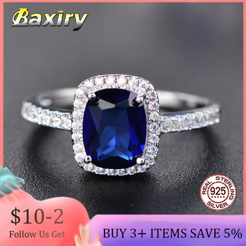Trendy Aquamarine Amethyst Rings 925 Sterling Silver Woman Gemstone Silver 925 Ring Natural For Jewelry Blue Sapphire Ring Party ► Photo 1/6
