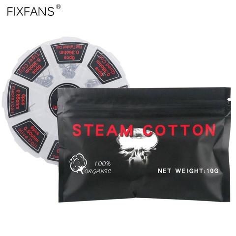 Organic Vape Cotton Strips and 48pcs Prebuilt Coils Twisted Alien Fused Clapton Premade Coil for RBA RTA RDA Vaping DIY Tools ► Photo 1/4