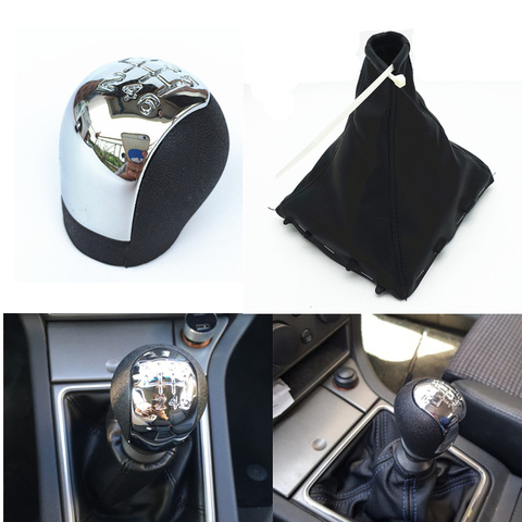 Chrome Styling Gear Shift Knob Shifter HandBall With Gaiter Boot Cover For Opel Vauxhall Vectra C Vectra B Corsa Astra 2002-2005 ► Photo 1/6