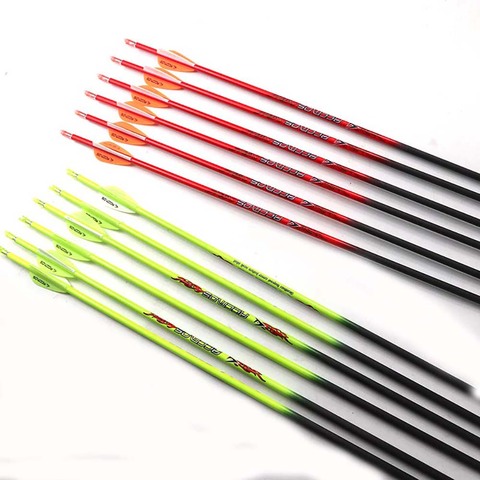 Hottest Pure Carbon Arrow Spine 400 500 600 700 800 900 1000 ID 4.2mm Archery Orange /Yellow For Compound /Recuvre Bow Shooting ► Photo 1/6