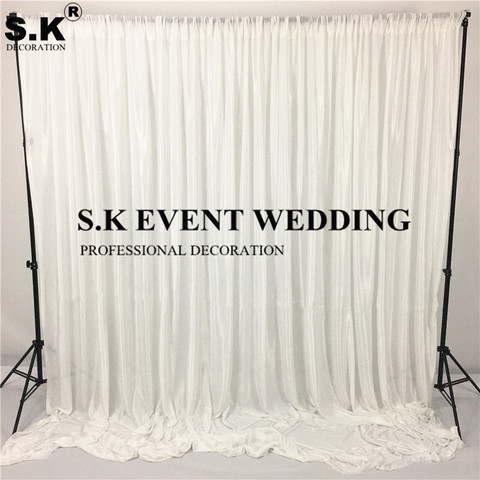 100% Poly Ice Silk Panel Backdrop Curtain Stage Background Photo Booth For Wedding Event Decoration ► Photo 1/6