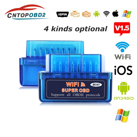 Cheapest OBD2 ELM327 V1.5  Auto Diagnostic Tool Elm 327 WIFI/Bluetooth V1.5 For Android/Ios/PC For OBDII Protocol ► Photo 1/6
