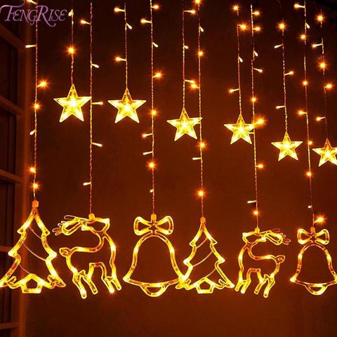 Elk Bell String Light LED Christmas Decor For Home Hanging Garland Christmas Tree Decor Ornament 2022 Navidad Xmas Gift New Year ► Photo 1/6